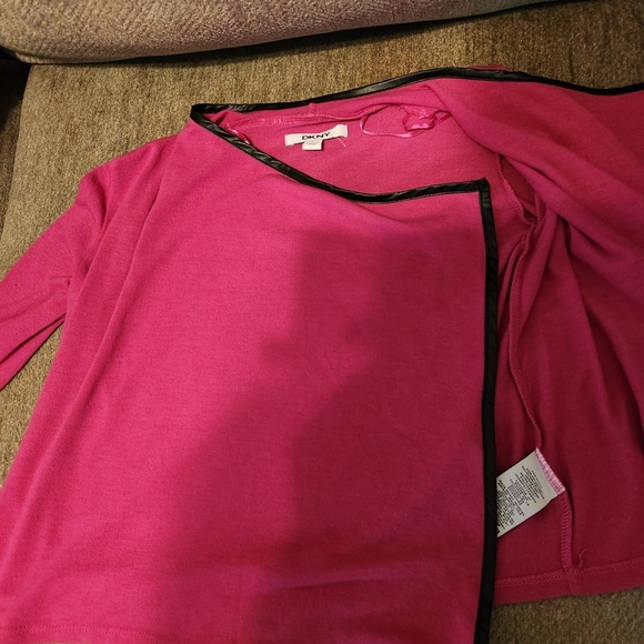 DKNY Women's Pink Open Front Sweater? - Picture 5 of 5